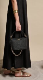 BLACK STRAW MINI BUCKET