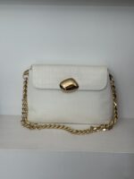 DONNA MEDIUM (white croco genuine leather)