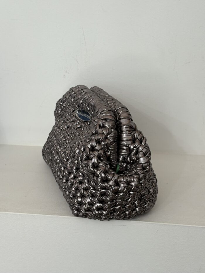Grey metallic clutch bag - Image 2