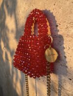 Red beaded bag