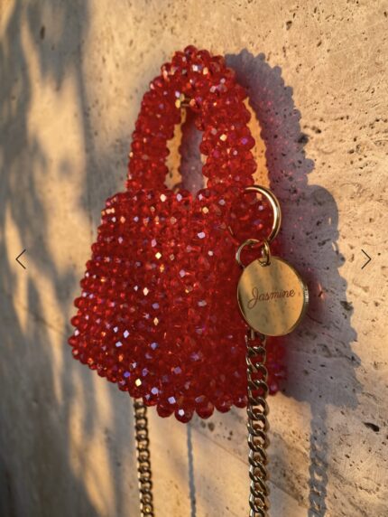 Red beaded bag