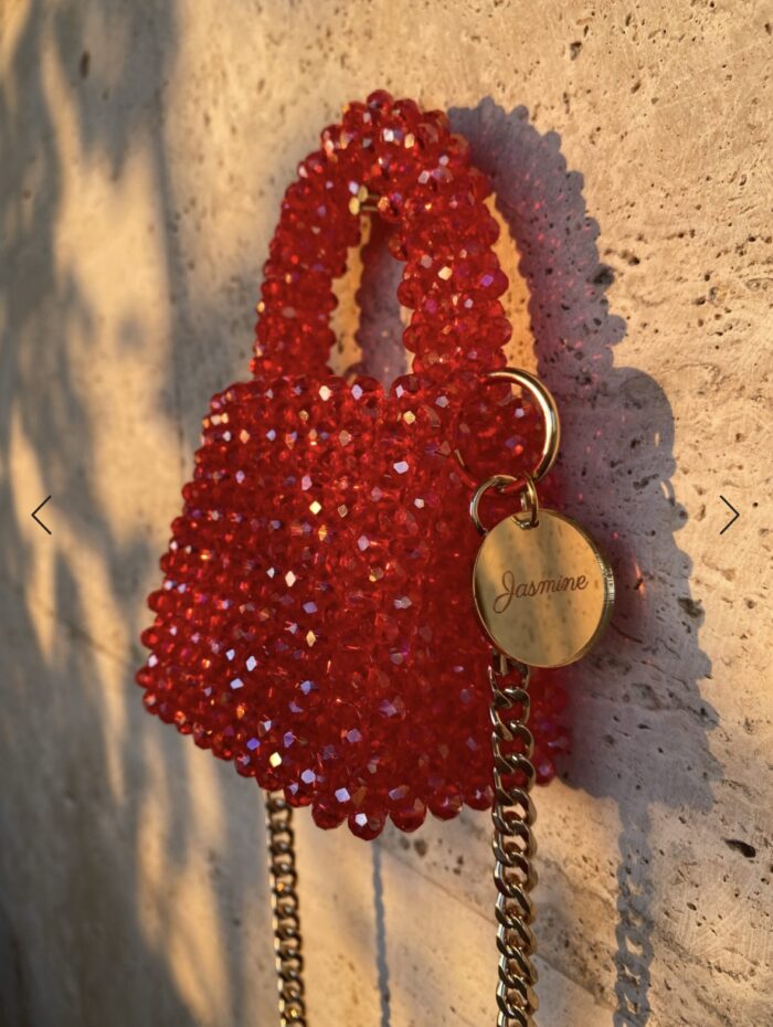 Red beaded bag - Image 1