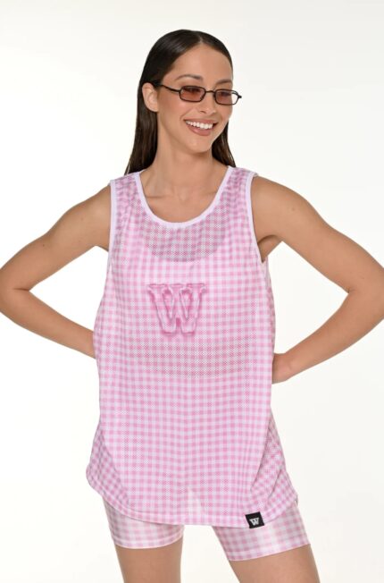 Pink Plaid Tank Top