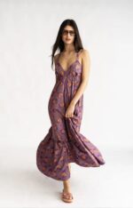 Colorful Fan Backless Dress