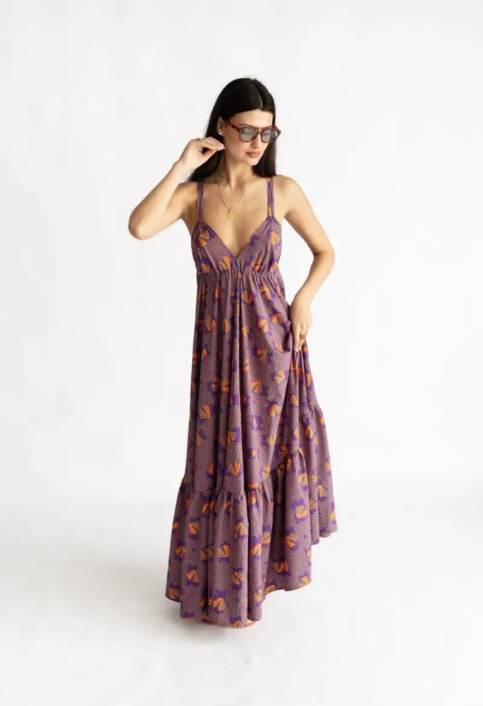 Colorful Fan Backless Dress - Image 3